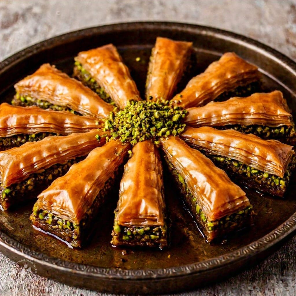 A selection of Baklava pieces.