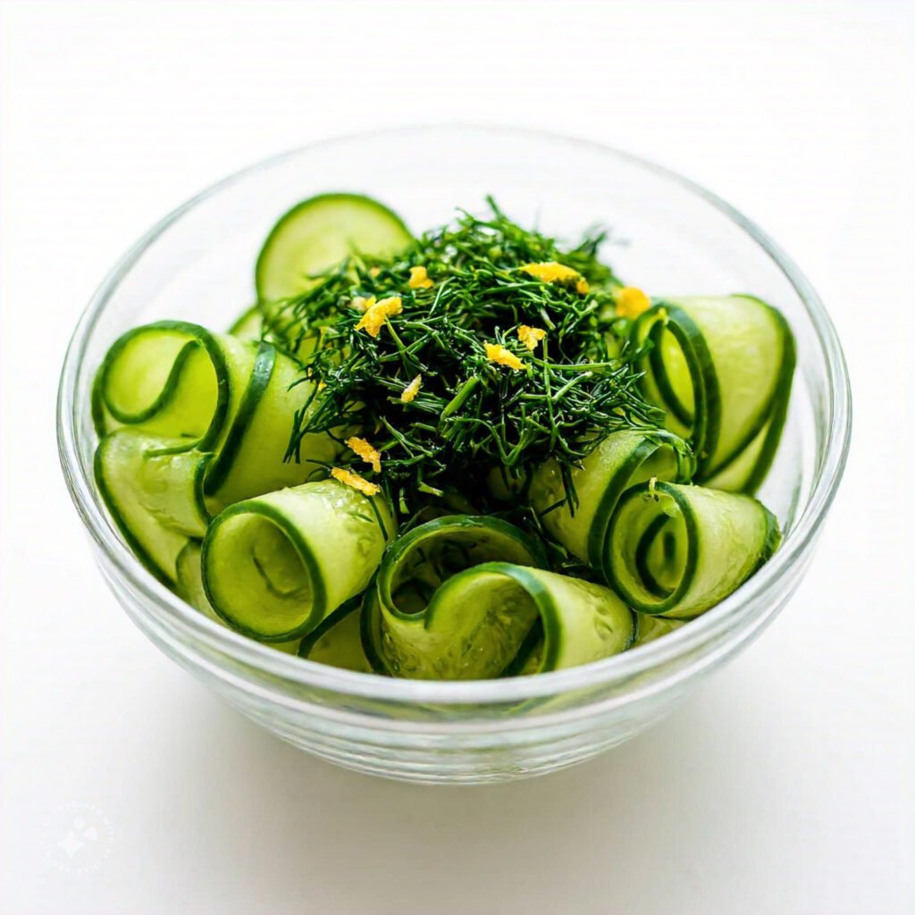 Cucumber dill salad with lemon zest