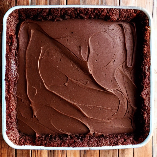 Frosting a Texas sheet cake with a rich chocolate topping.