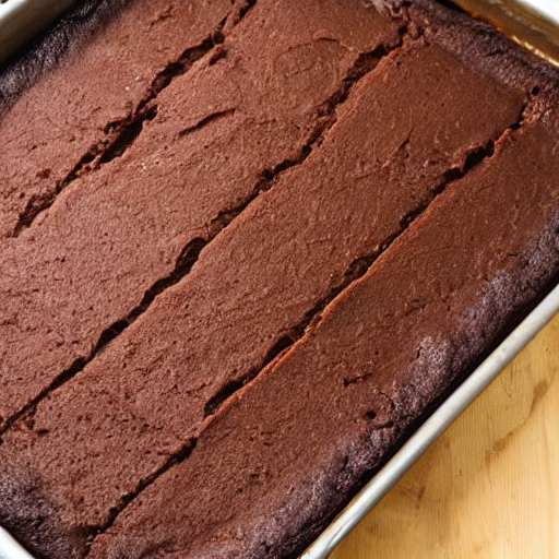 Texas sheet cake with an overbaked, dry texture.