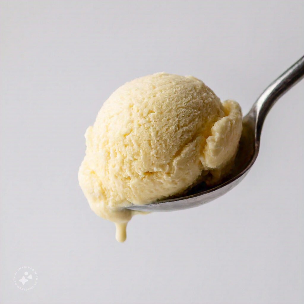 Ice cream being scooped from a container