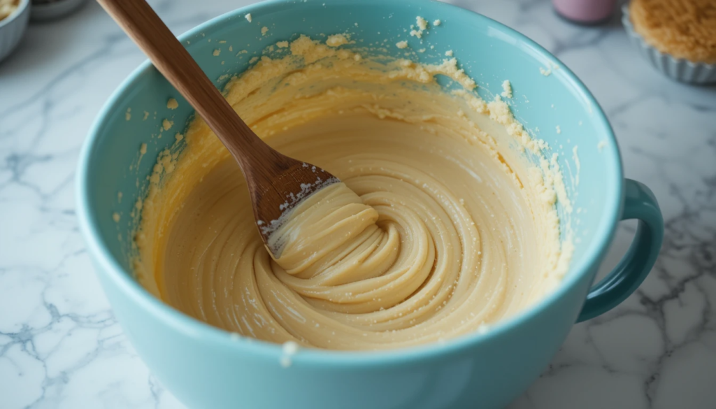 Proper mixing of batter for a Texas sheet cake.