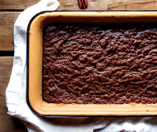 Freshly baked Texas sheet cake with glossy chocolate frosting and pecan topping.