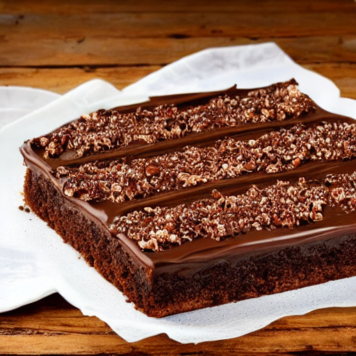 Close-up of Texas sheet cake showing its moist texture and rich chocolate layers.