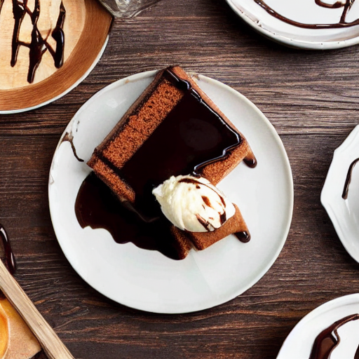 Texas sheet cake served with ice cream