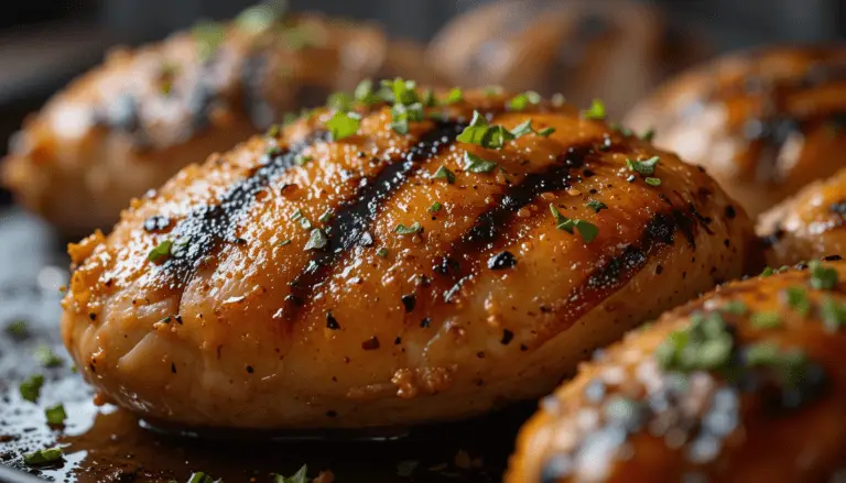 Grilled honey mustard chicken with char marks
