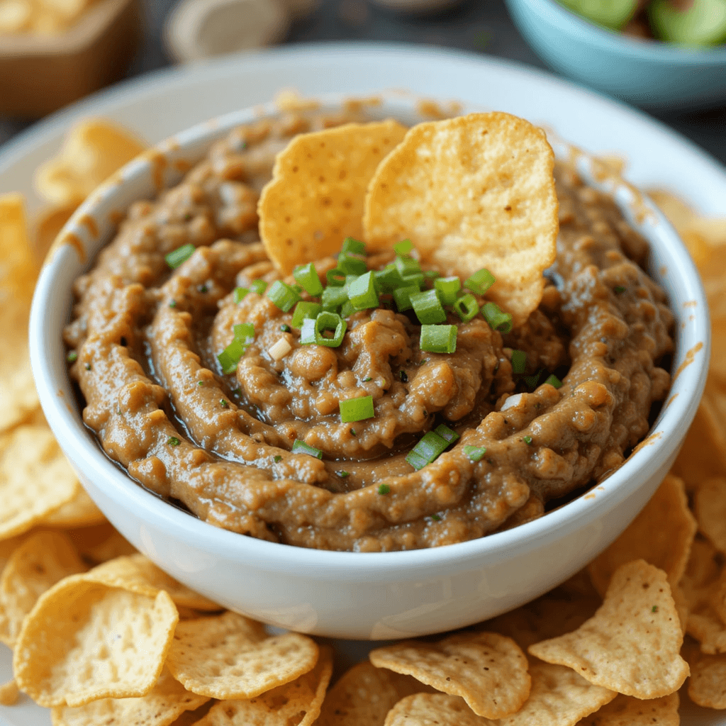 Ugly Dip served in a bowl with chips