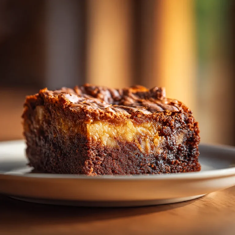 Apple Brownies: A Comforting Twist on a Classic Treat 3 Macro shot of moist apple brownie with visible crumble and apple chunks