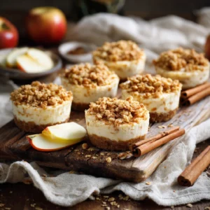 apple crisp mini cheesecakes fall dessert