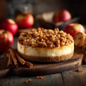 Apple Crumble Cheesecake - A Cozy Dessert You’ll Love 2 Apple Crumble Cheesecake with crumble topping