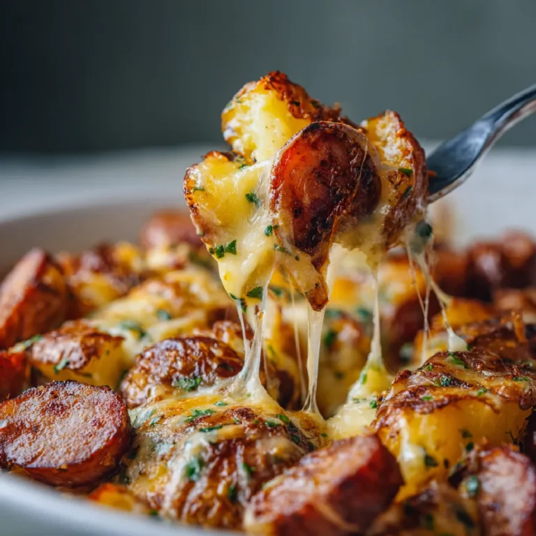 Cheesy Ranch Potatoes and Smoked Sausage 3 Easy one-pan cheesy ranch potato and sausage bake for family dinner