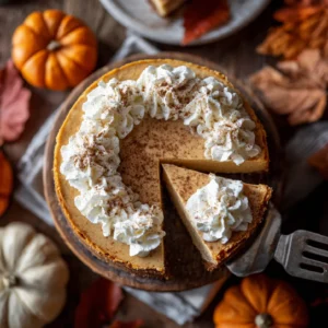 Pumpkin Pie Cheesecake: A Creamy Holiday Favorite 2 Pumpkin Pie Cheesecake on fall table