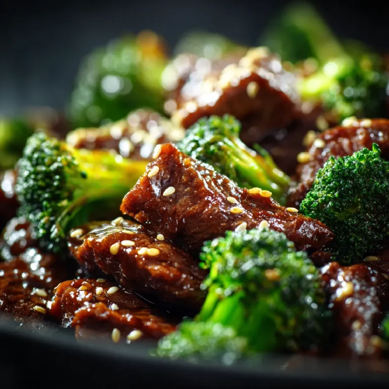 Chinese Beef and Broccoli: A Takeout Classic Made at Home 3 Tightly cropped image of beef and broccoli in soy garlic sauce