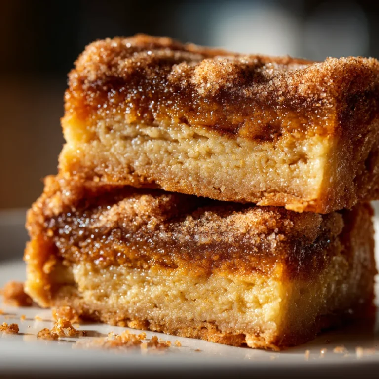Cinnamon Sugar Blondies: A Sweet Bite of Home 3 Macro view of golden cinnamon sugar blondie with a moist center