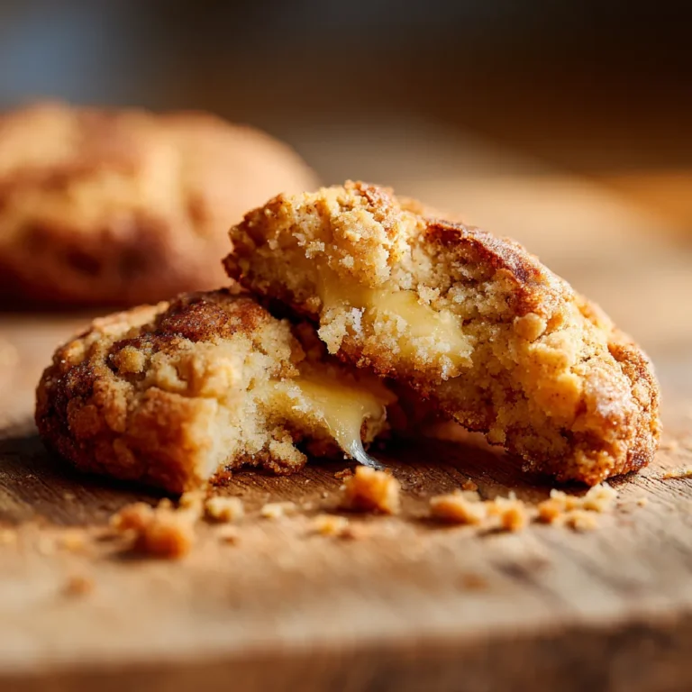 Apple Cider Cheesecake Cookies for a Cozy Thanksgiving 3 Broken cookie revealing creamy cheesecake filling