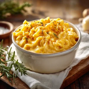 Mac and Cheese: The Creamiest, Coziest Comfort Dish You’ll Ever Make 2 Baked mac and cheese in a rustic dish with golden topping