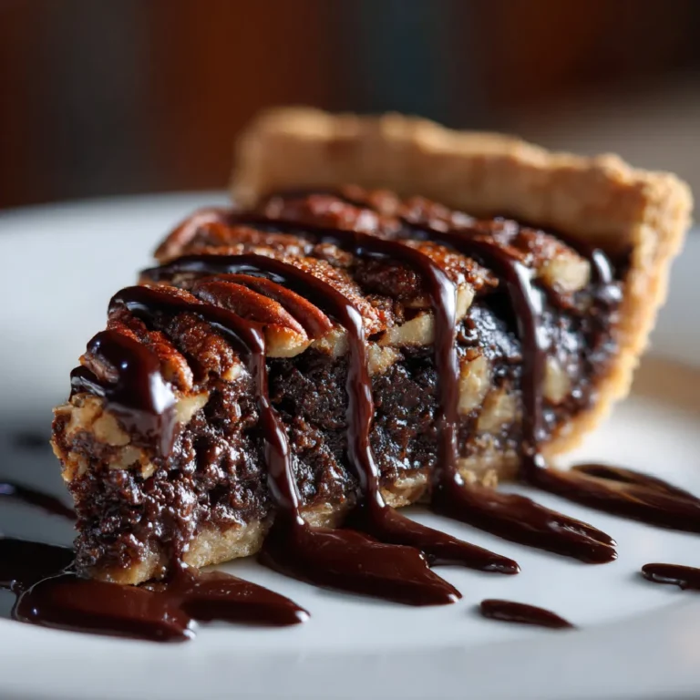 Texas Chocolate Pecan Pie: A Southern Classic You’ll Fall in Love With 3 Close-up of decadent pecan pie slice with chocolate