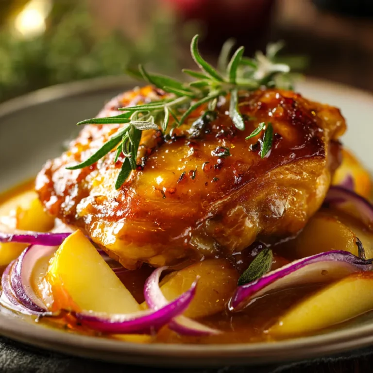 Rosemary Apple Cider Chicken: A Cozy, Flavorful Fall Dinner 3 Seared chicken thigh in golden apple cider sauce