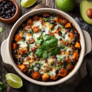 Sweet Potato Black Bean Casserole: A Cozy and Flavor-Packed Family Favorite 2 Sweet Potato Black Bean Casserole fresh from oven