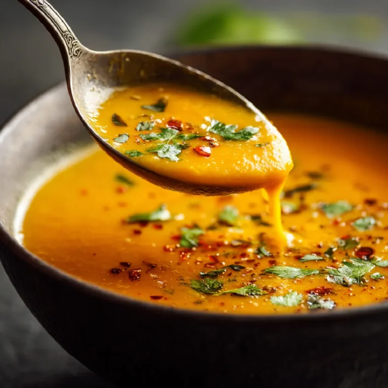 Sweet Potato Soup: Creamy Comfort in Every Spoonful 3 Silky orange sweet potato coconut soup on spoon