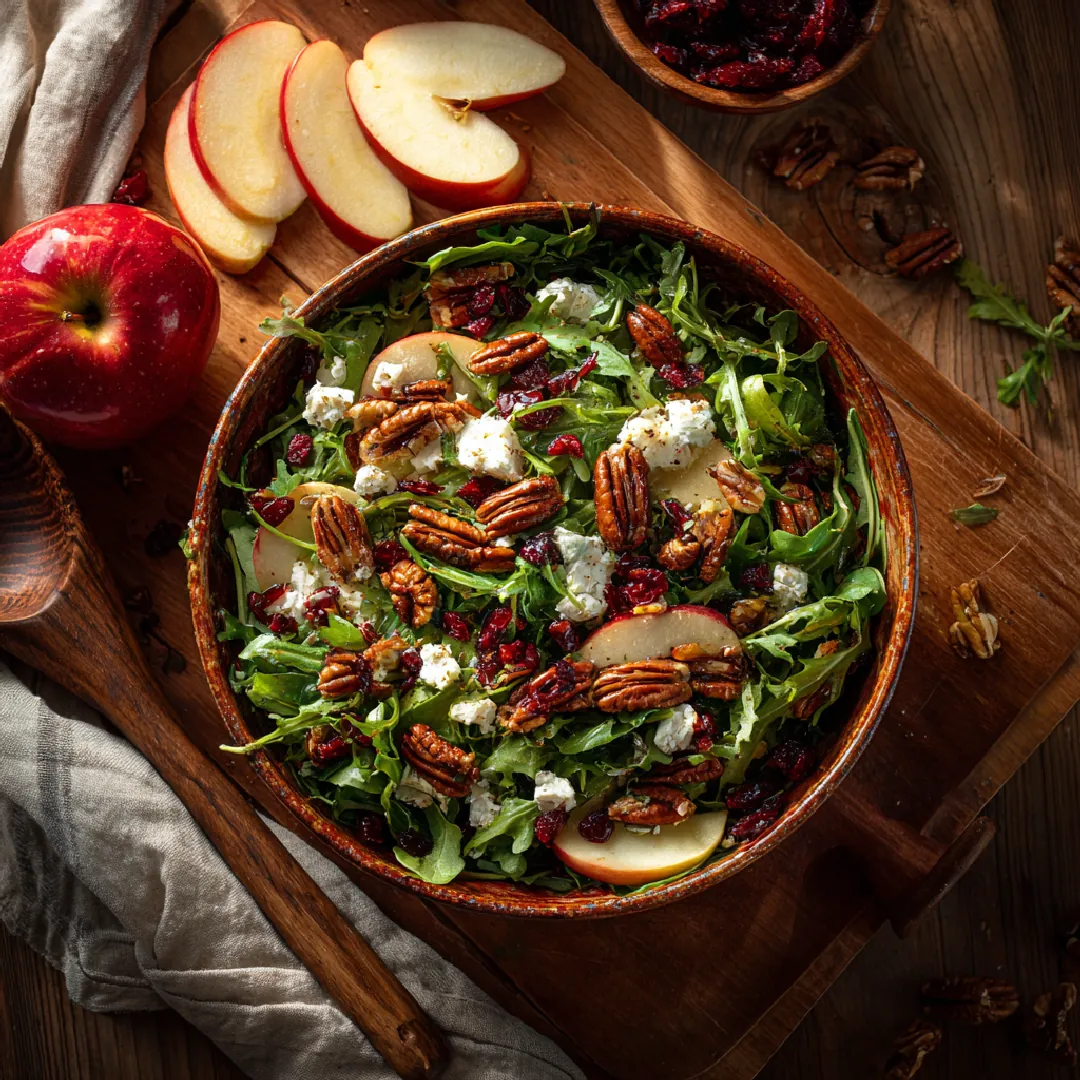 Apple Arugula Salad With Maple Pecans