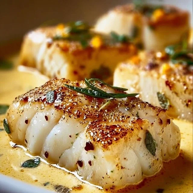 Baked Cod in Coconut Lemon Cream Sauce
