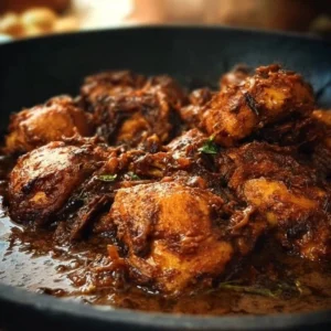 Delicious Chicken Chukka served in a traditional bowl with spices.