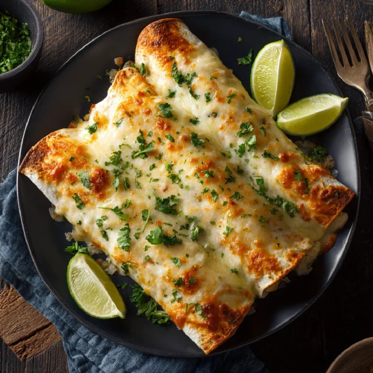 Plated serving of Chicken Enchiladas