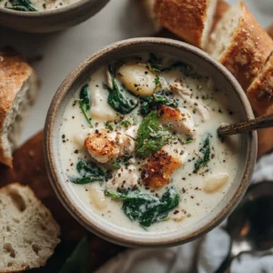 bowl of chicken gnocchi soup topped with cheese