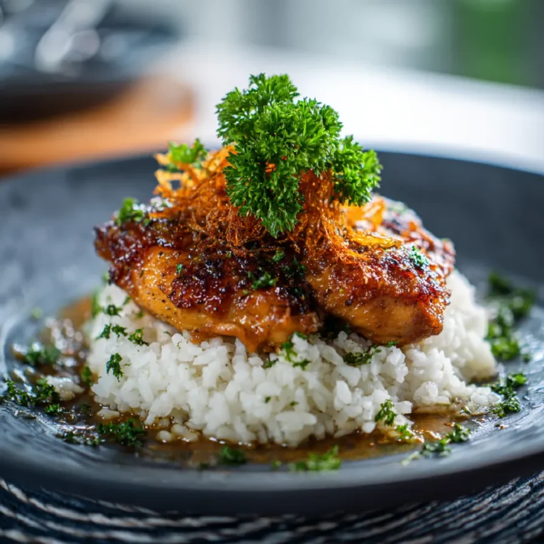 Serving plate of Chicken Thighs and Rice
