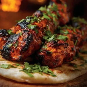 Delicious Chicken Tikka Kebab served on a plate with garnish.