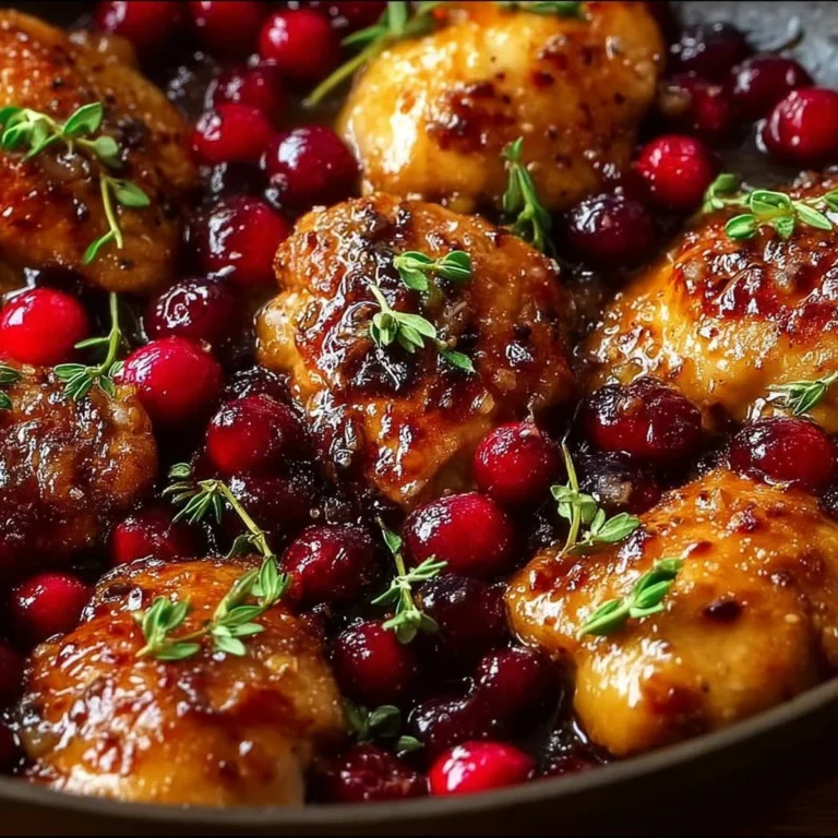 Cranberry Orange Chicken served with vibrant garnishes