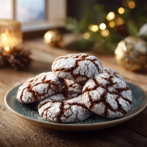 Serving Gingerbread Crinkle Cookies for holidays