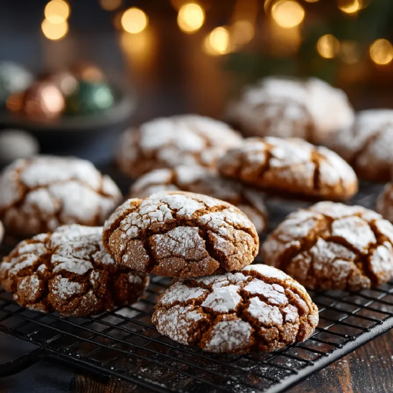 Gingerbread Crinkle Cookies fresh from oven