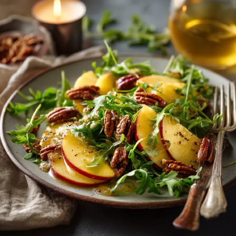 Apple Arugula Salad With Maple Pecans 3 Served fall apple arugula salad with maple pecans
