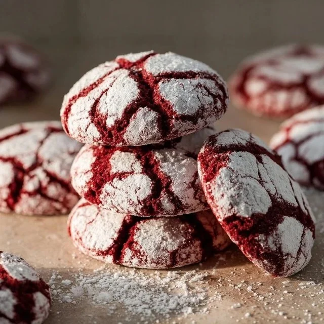 Red Velvet Crinkle Cookies