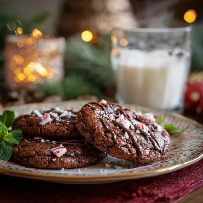 Double Chocolate Peppermint Cookies served warm