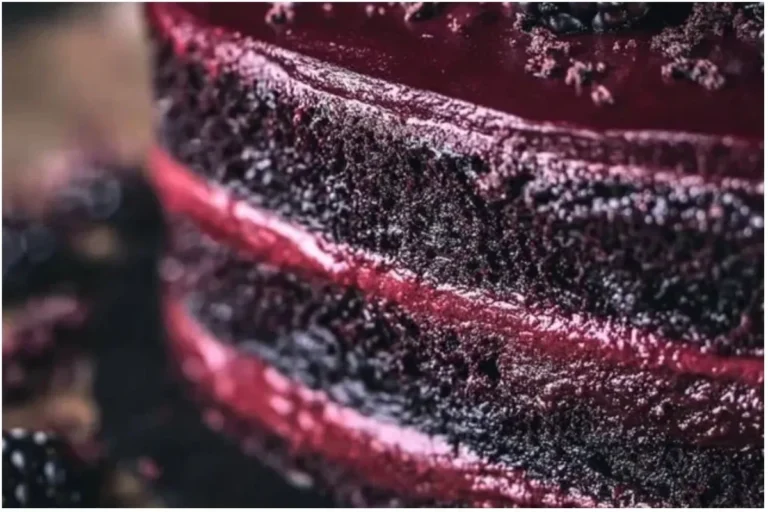 Blackberry Velvet Gothic Cake 3 Gothic Blackberry Velvet Cake with rich frosting and dark decor.