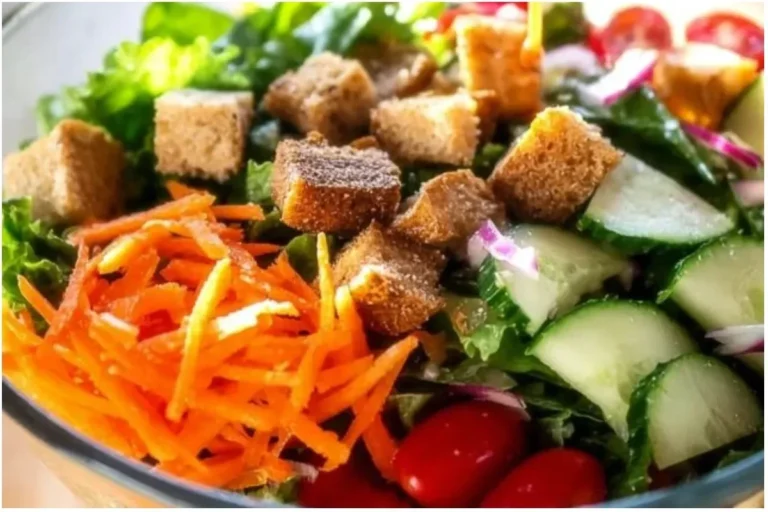 Classic house salad with fresh vegetables and dressing