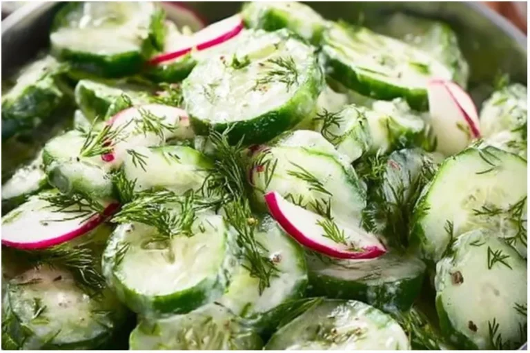 Cucumber Dill Salad with fresh ingredients, ideal for summer meals.