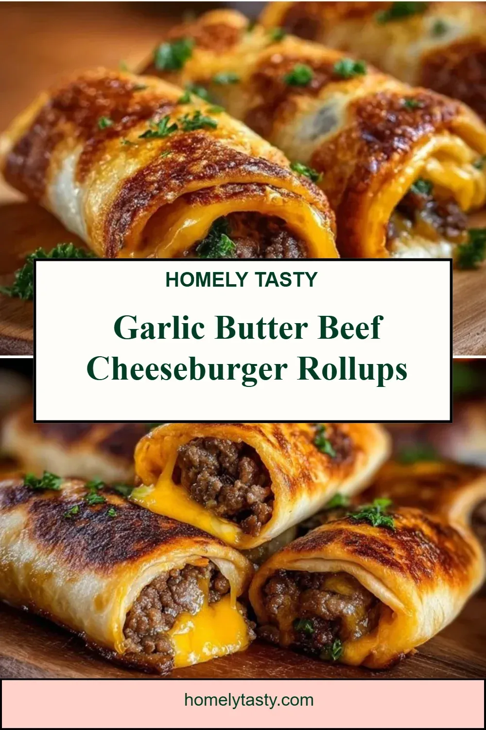 Garlic Butter Beef Cheeseburger Rollups