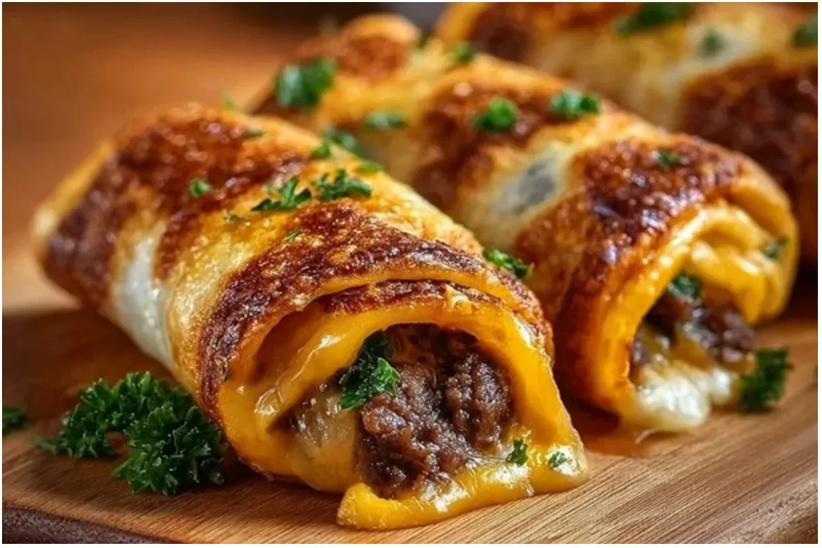 Garlic Butter Beef Cheeseburger Rollups