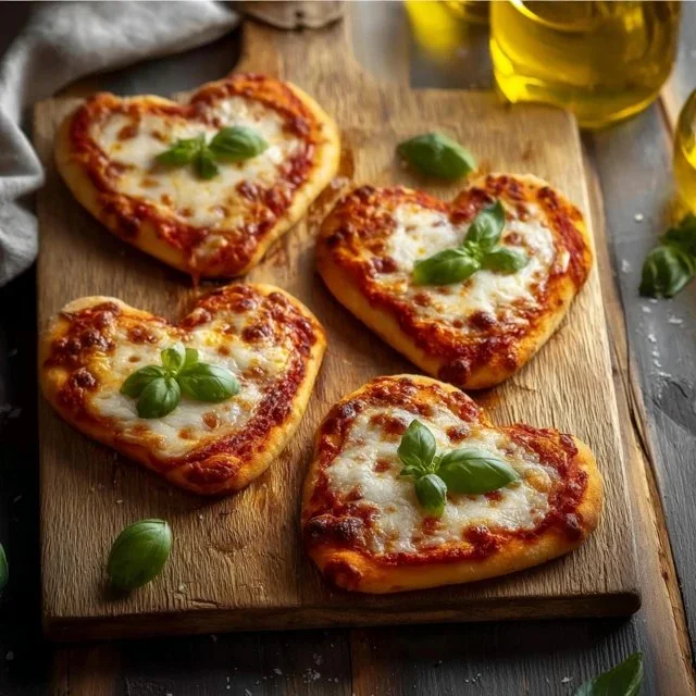 Heart-Shaped Pizzas