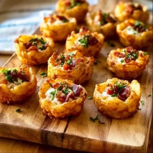 Loaded Tater Tots 2 Delicious loaded tater tots topped with cheese, bacon, and green onions