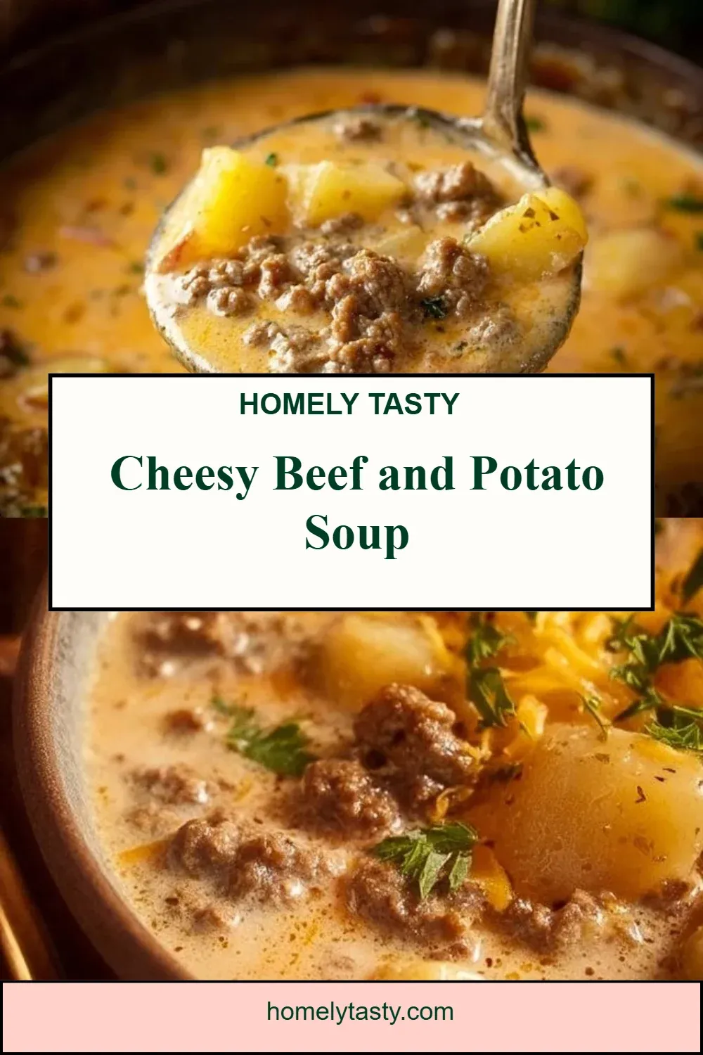 Cheesy Beef and Potato Soup