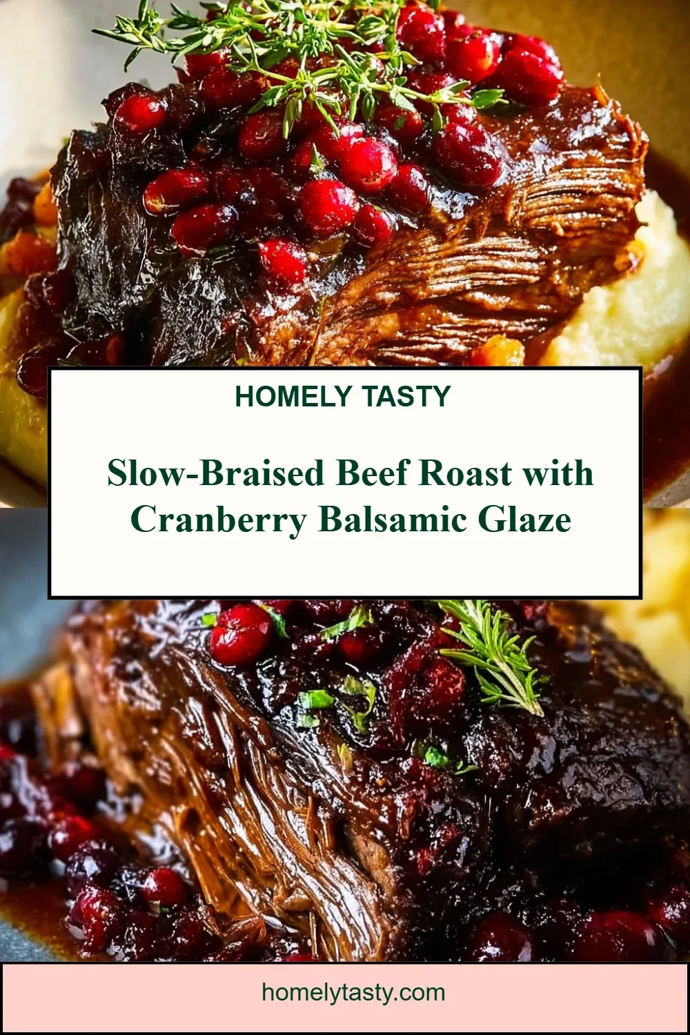 Slow-Braised Beef Roast with Cranberry Balsamic Glaze