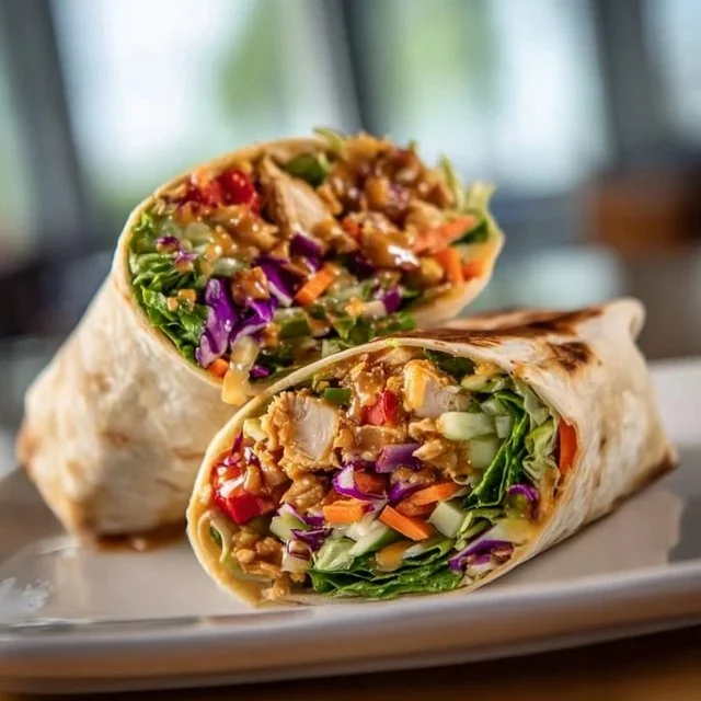 Thai Peanut Chicken Wraps