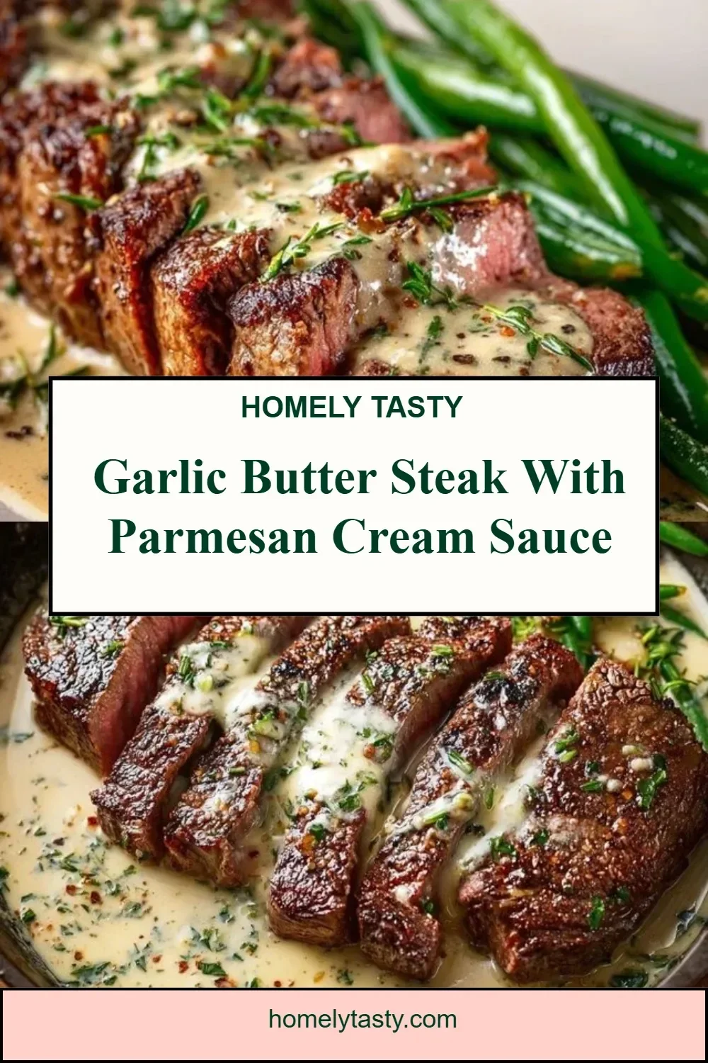 Garlic Butter Steak With Parmesan Cream Sauce