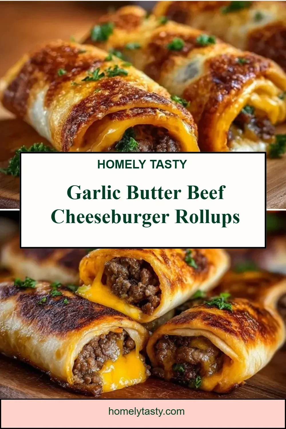 Garlic Butter Beef Cheeseburger Rollups