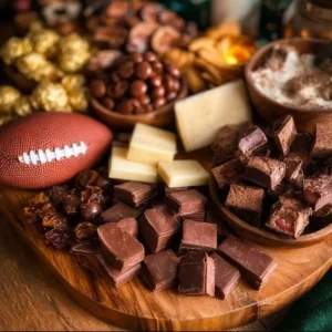 Candy Football Themed Charcuterie Board 3 Delicious Candy Football themed charcuterie board for game day celebration